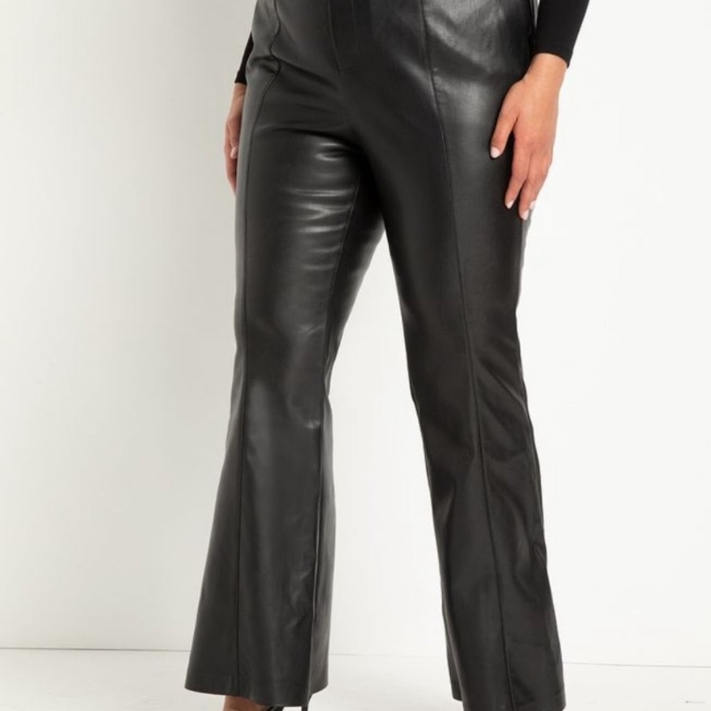 Eloquii Faux Leather Flare Leg Trouser Size 20